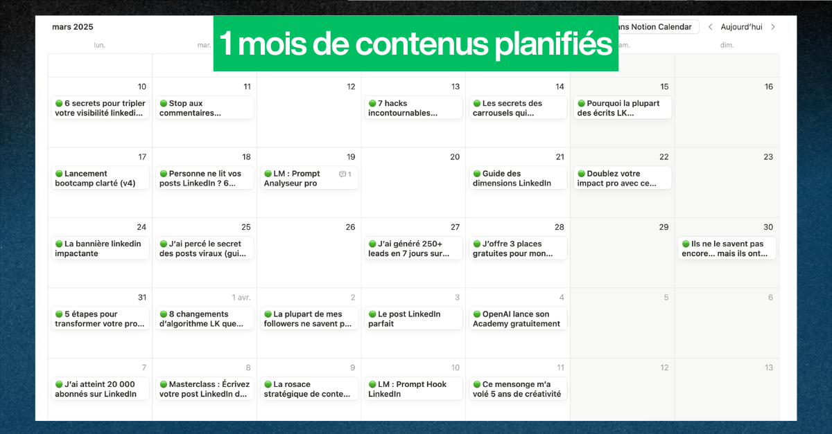 Calendrier éditorial